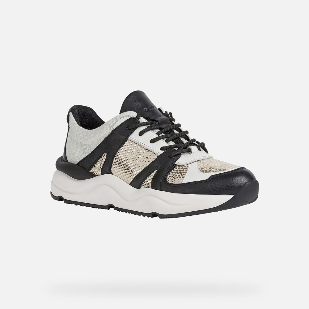 Geox Bayan Spor Ayakkabı Altın/Siyah - Topazio - XUJ-592074